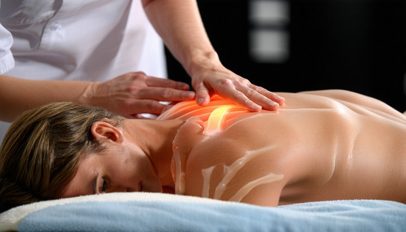 Osteopathy and massage therapy session to relieve pain and promote healing